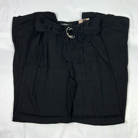 Rewash New Women’s Small Black Pull-on Belt Pockets Wide Leg Pant - Picture 1 of 7
